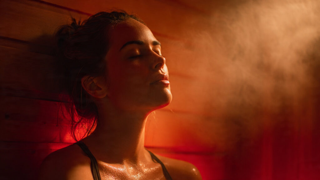 woman in sauna